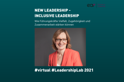 Portrait von Kathrin Mahler Walther mit der Überschrift 'New Leadership - Inclusive Leadership'.